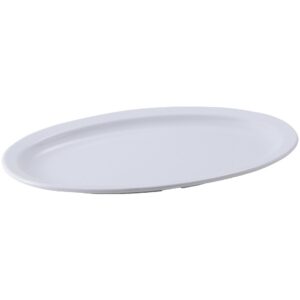 13"x9.5" Oval Melamine White Platter