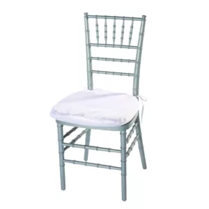 Chiavari Ballroom Chair Silver with White Cushion