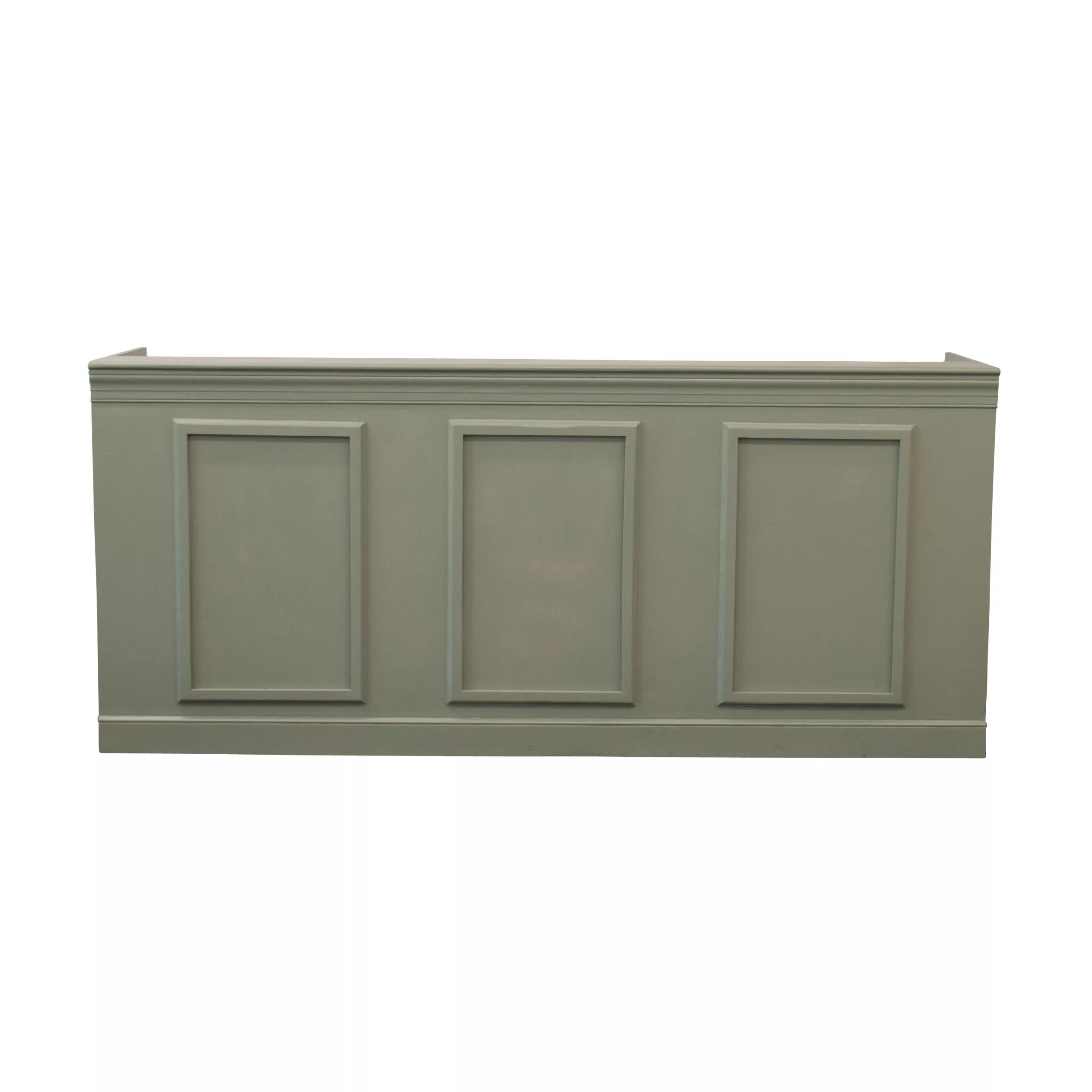 A front view of Augusto Sage Panel Bar Rental