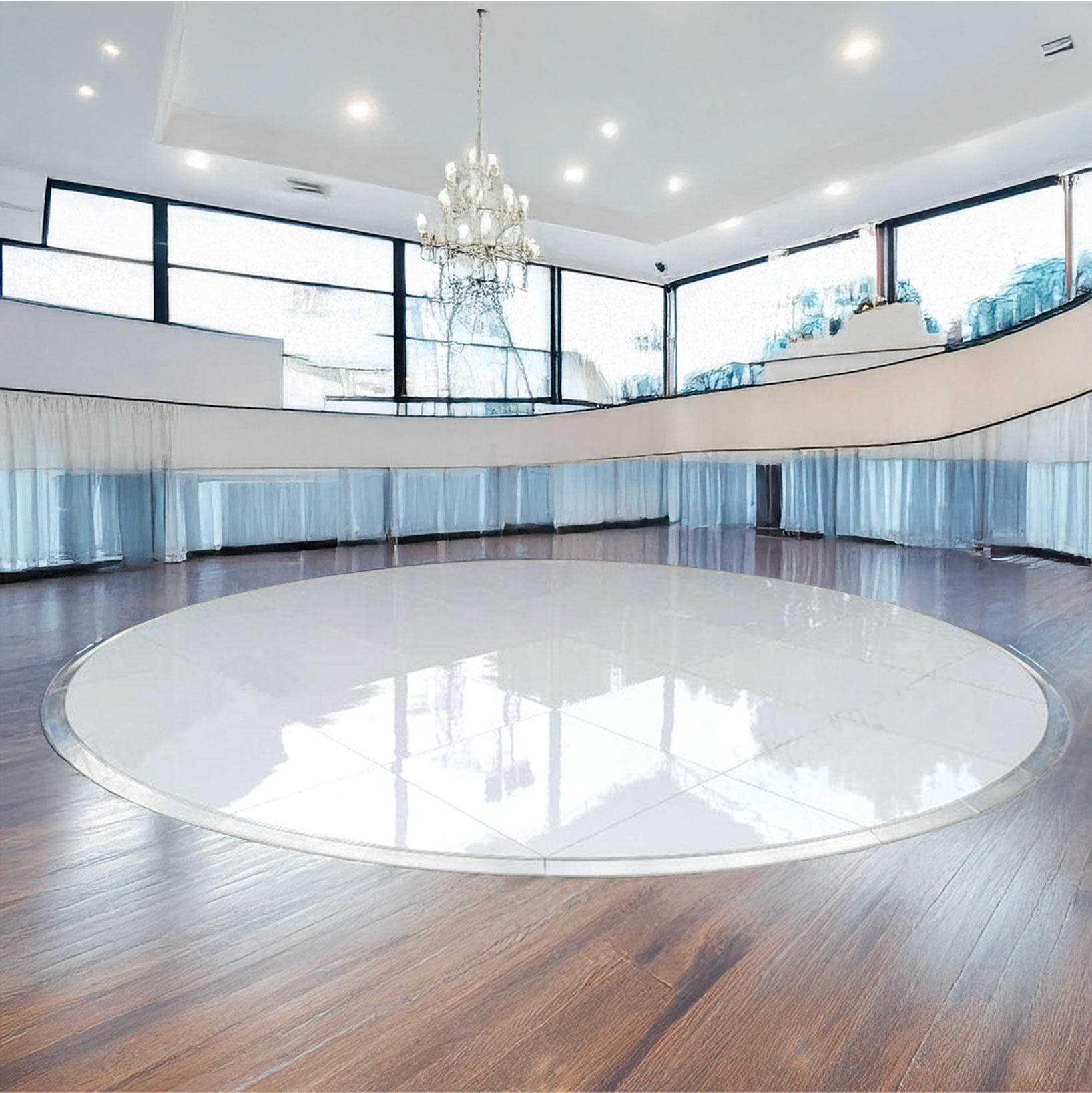 Round White Acrylic Dance Floor - PEAK Event Services
