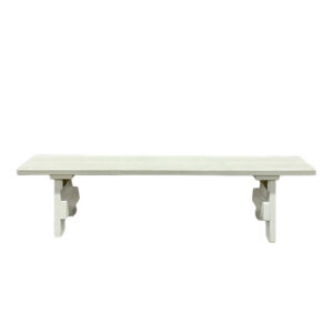 6' White Wood Bench