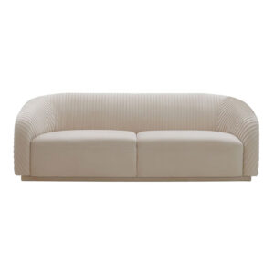 Naomi Ivory Velvet Sofa