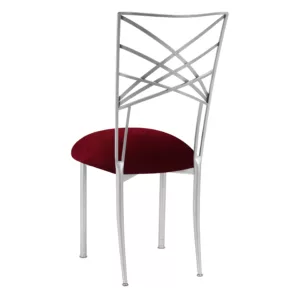 Silver Fanfare Chameleon Cranberry Velvet Cushion