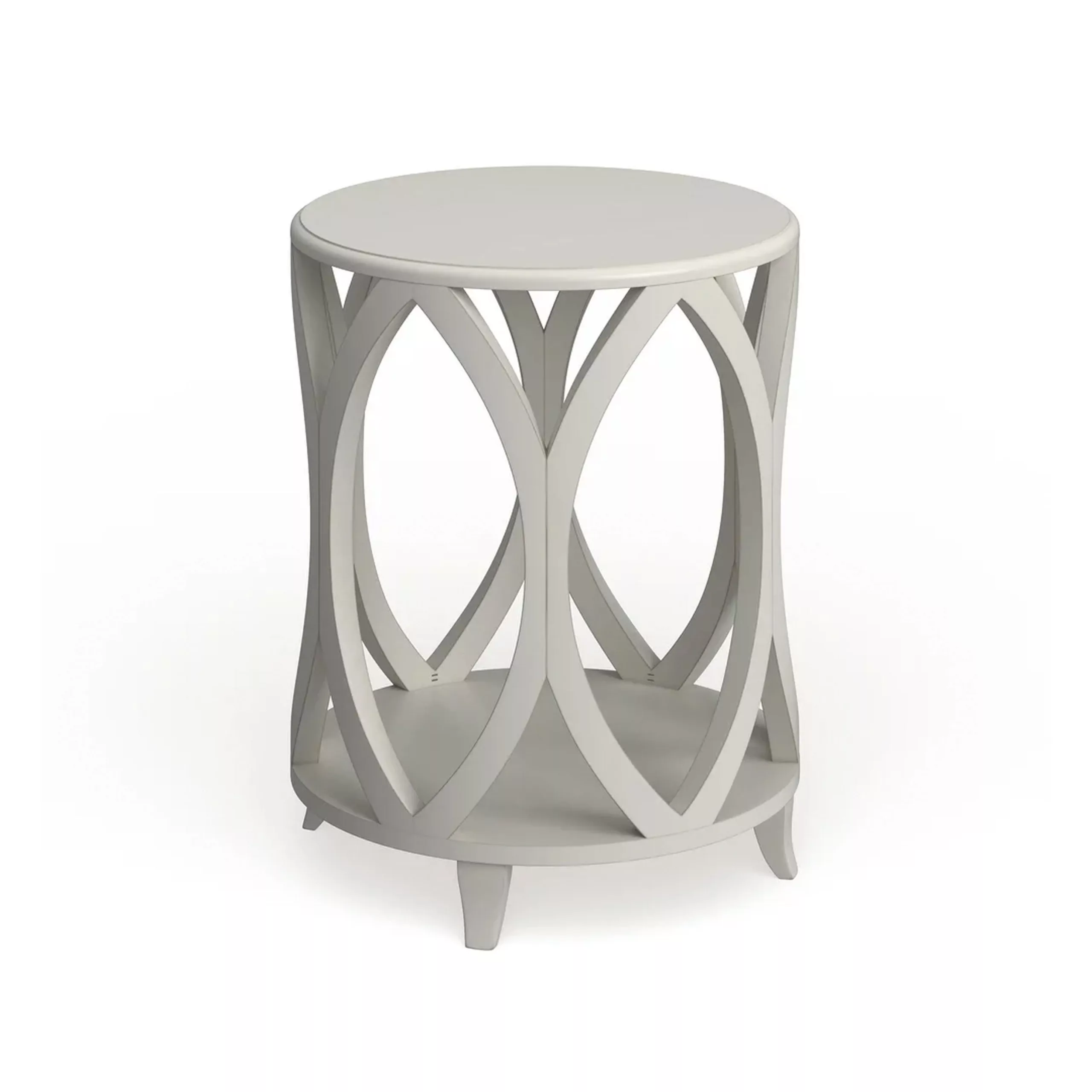 Olive Whitewashed Side Table