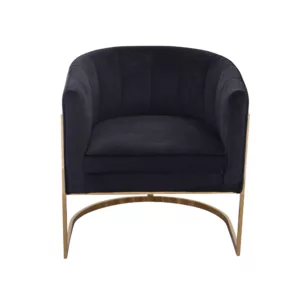 Blake Black Velvet and Gold Side Chair